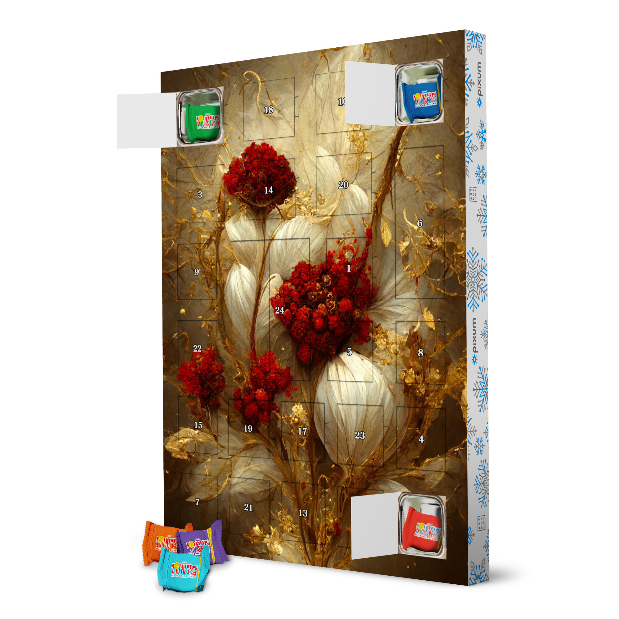 Adventskalender mit Tony's Chocolonely Goldene Traumblume artboxONE Adventskalender Natur