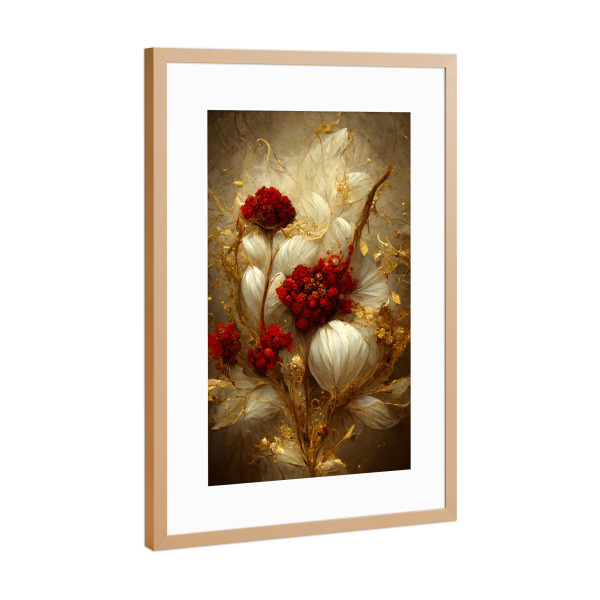 Poster mit Rahmen Kupfer "Goldene Traumblume" artboxONE - Natur,Floral,Weihnachten