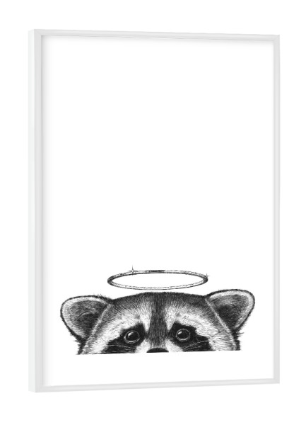 Poster mit weißem Rahmen "Kleiner Engel" artboxONE - Tiere,Lustig