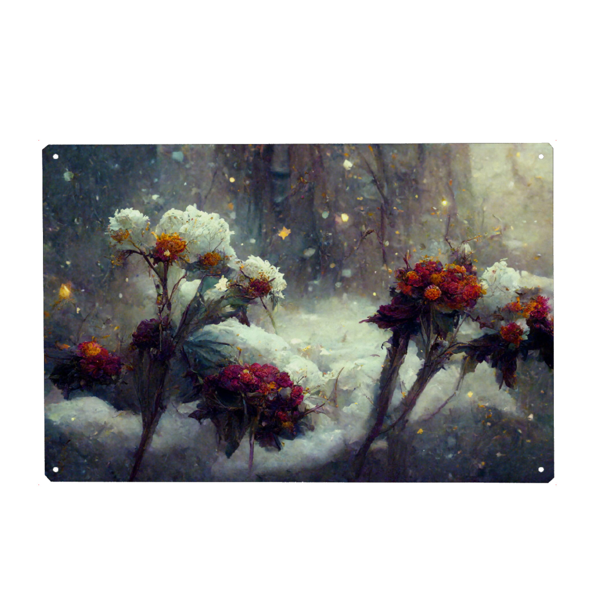 Holzbild "Funkelnder Fantasy-Winter" artboxONE - Natur,Floral,Weihnachten