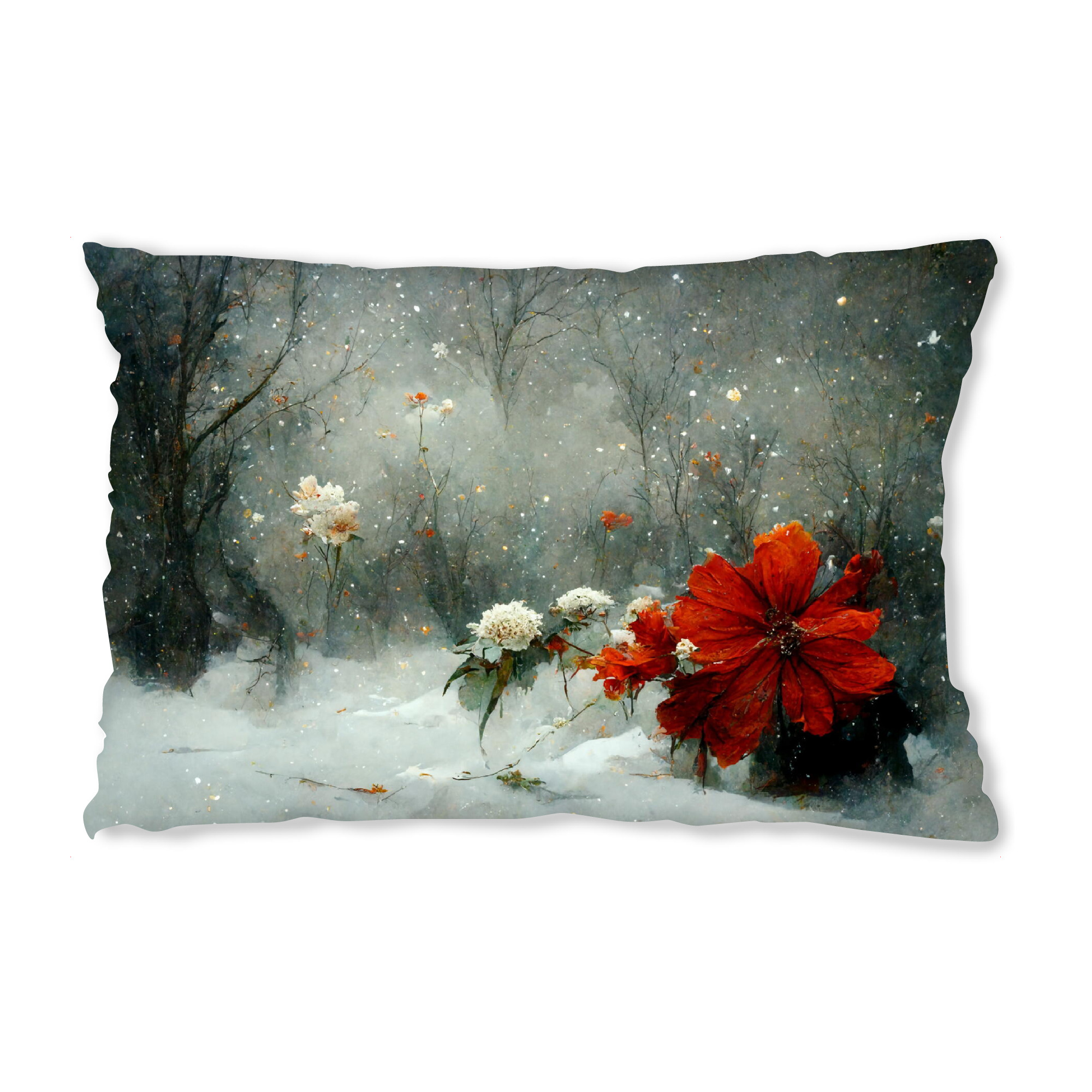 Design-Kissen "Fantasielandschaft mit Schnee" artboxONE - Natur,Floral,Weihnachten