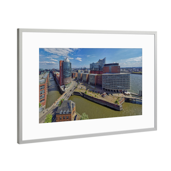 Poster mit Rahmen Silber "Hamburg - Sandtorkai" artboxONE - Städte,Städte / Hamburg,Reise,Architektur,Reise / Länder