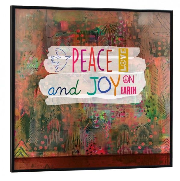Poster mit schwarzem Rahmen 30x30 cm "Peace and Joy" artboxONE - Weihnachten - Peace and joy,Xmas,Weihnachten,Boho,Süß,Frieden