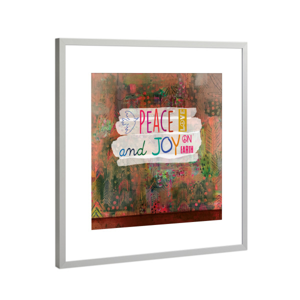 Poster mit Rahmen Silber "Peace and Joy" artboxONE - Weihnachten - Peace and joy,Xmas,Weihnachten,Boho,Süß,Frieden