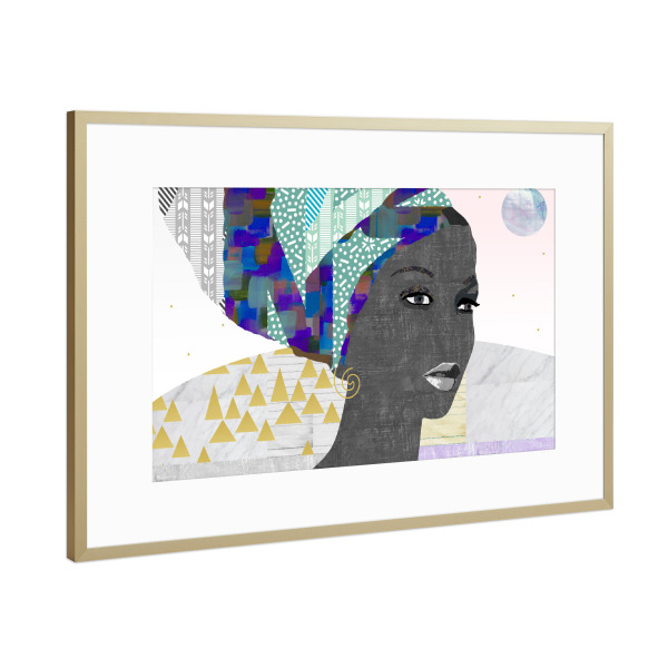Poster mit Rahmen Gold "Miss Boho" artboxONE - Menschen