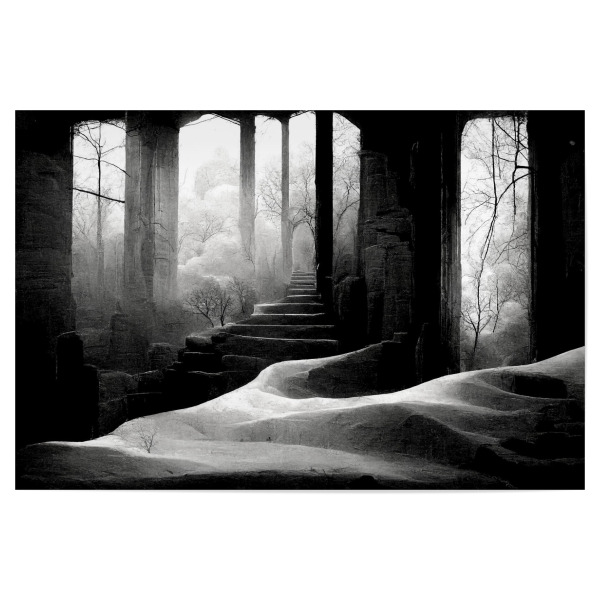 Poster 30x20 cm "Altes Gebäude sw" artboxONE - Abstrakt,Architektur,Fiktion