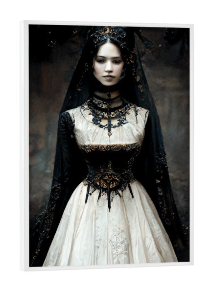 Poster mit weißem Rahmen "Gotische Frau" artboxONE - Abstrakt,Menschen,Fashion