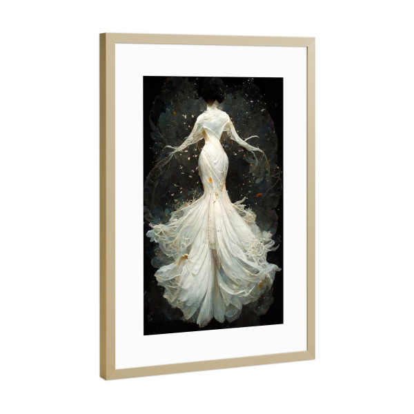 Poster mit Rahmen Gold "Schöne Hochzeit" artboxONE - Abstrakt,Menschen,Fashion