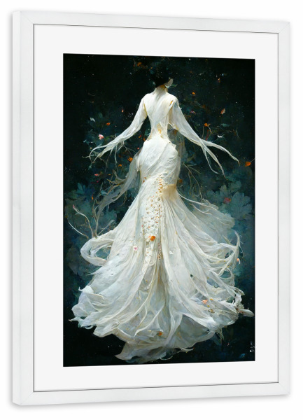 Poster mit Rahmen weiß "Gekleidet für die Hochzeit" artboxONE - Abstrakt,Menschen,Fashion