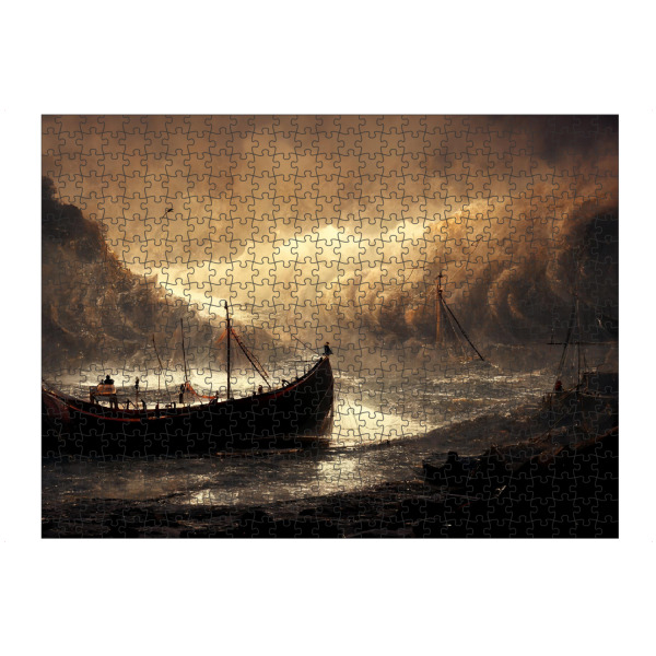 Puzzle Ravensburger "Gestrandetes altes Schiff" artboxONE - Natur,Abstrakt,Fiktion