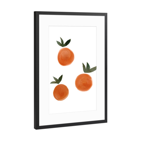 Poster mit Rahmen Schwarz (Metallic) "Orangenfrucht" artboxONE - Für Kinder,Essen & Trinken,Abstrakt,Essen & Trinken / Obst & Gemüse