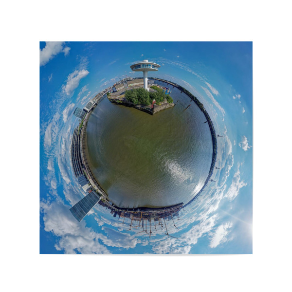 Poster 20x20 cm "Lighthouse Zero im Hafen Hamburg" artboxONE - Städte,Städte / Hamburg,Reise,Architektur,Reise / Länder