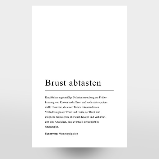 Brust abtasten Definition