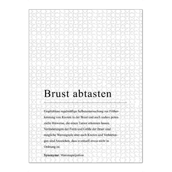 Puzzle Ravensburger "Brust abtasten Definition" artboxONE - Typografie,Menschen