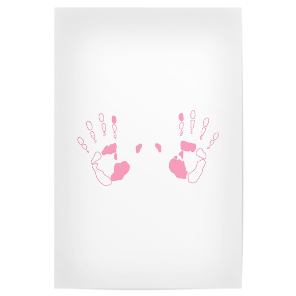 Poster 30x20 cm "Hände in Pink" artboxONE - Abstrakt,Menschen - Hände,Pink,Mensch,Illustration,Abdrücke