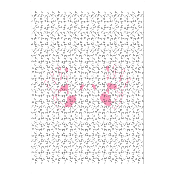 Puzzle Ravensburger "Hände in Pink" artboxONE - Abstrakt,Menschen - Hände,Pink,Mensch,Illustration,Abdrücke - Bild hände