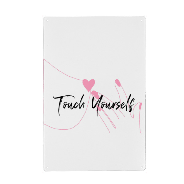 Holzbild "Touch yourself - Illustration" artboxONE - Typografie,Menschen,Liebe