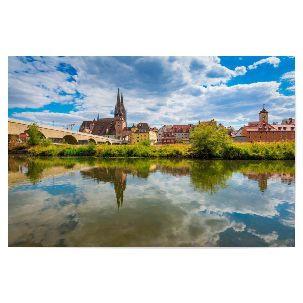 Poster "Sommer in Regensburg" artboxONE - Städte,Reise - Oberpfalz,Deutschland,Bayern,Donau,Stadt