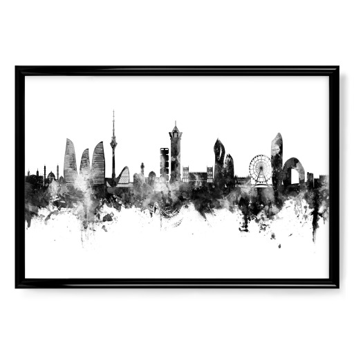 Baku Aserbaidschan Skyline Schwarz