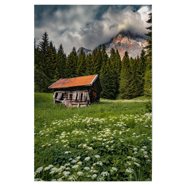 Poster "Ausblick in Tirol" artboxONE - Natur,Reise - Natur,Landschaft,Hütte,österreich,Tirol,Berge,Wandern,Wiese,Wald,Ruhe,Alpen
