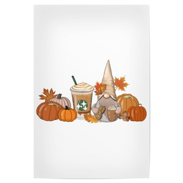 Poster "Kürbis-Design | Herbstzwerge" artboxONE - Fiktion,Essen & Trinken / Obst & Gemüse,Halloween,Lustig