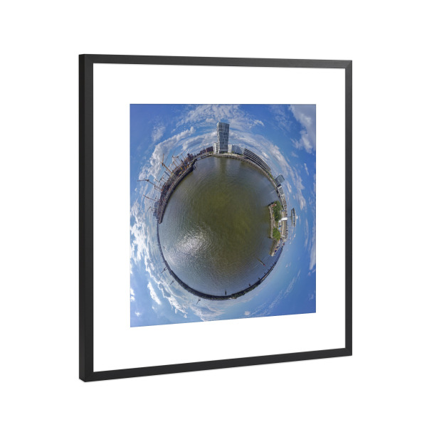 Poster mit Rahmen Schwarz (Metallic) "Hamburg Hafen - Lighthouse Zero" artboxONE - Städte,Städte / Hamburg,Reise,Architektur,Reise / Länder