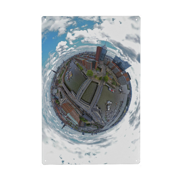 Holzbild "Niederbaumbrücken Panorama" artboxONE - Städte,Städte / Hamburg,Reise,Architektur,Reise / Länder