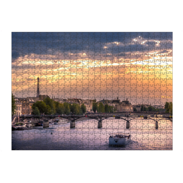 Puzzle Ravensburger "Sonnenuntergang auf dem Fluss" artboxONE - Städte,Reise,Architektur,Städte / Paris,Reise / Länder