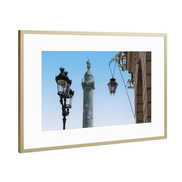 Poster mit Rahmen Gold "Vendome" artboxONE - Städte,Reise,Architektur,Städte / Paris,Reise / Länder
