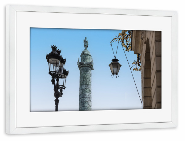 Poster mit Rahmen weiß "Vendome" artboxONE - Städte,Reise,Architektur,Städte / Paris,Reise / Länder
