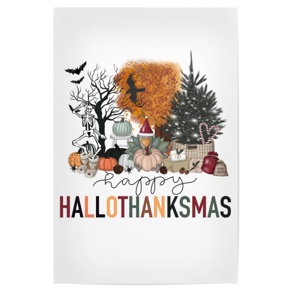 Poster 30x20 cm "Fröhliche Hallodanke" artboxONE - Natur,Weihnachten,Buchstaben,Festivals,Halloween