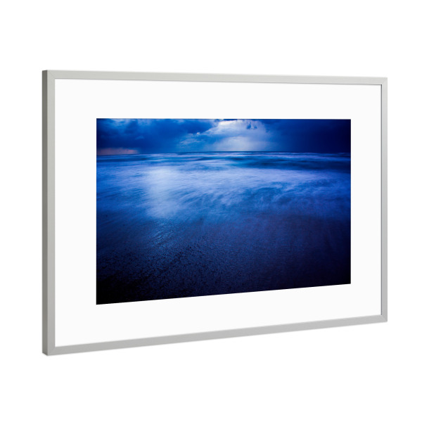 Poster mit Rahmen Silber "Wintersturm über dem Strand" artboxONE - Natur,Reise,Reise / Strand und Meer