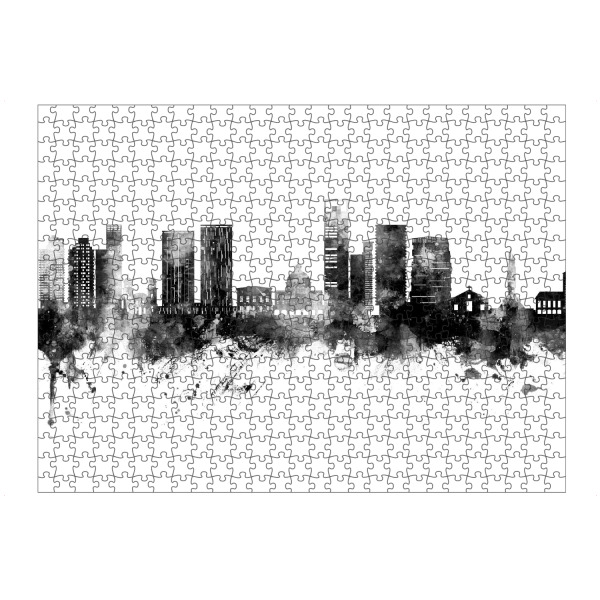 artboxONE Puzzle "Luanda Angola Skyline Schwarz" artboxONE - Städte - Luanda,Angola,Skyline,Stadtbild,Stadtbild,Aquarell,Malerei - Bild luanda