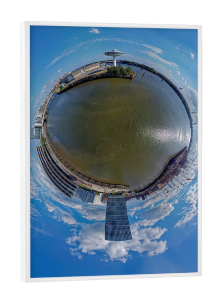 Poster mit weißem Rahmen "Lighthouse Zero - Hamburg Panorama" artboxONE - Städte,Städte / Hamburg,Reise,Architektur,Reise / Länder