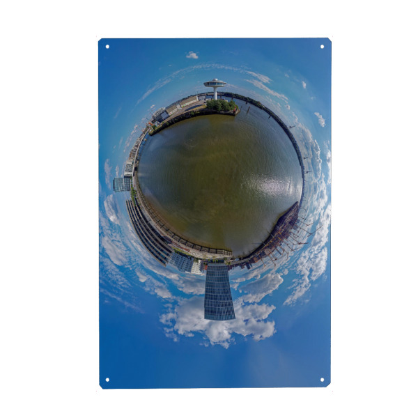 Metall Poster "Lighthouse Zero - Hamburg Panorama" artboxONE - Städte,Städte / Hamburg,Reise,Architektur,Reise / Länder