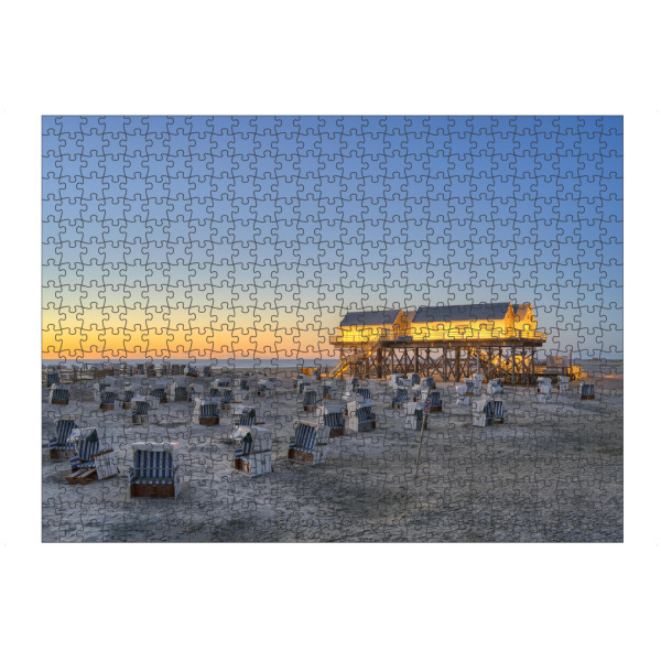 artboxONE Puzzle "Blaue Stunde in Sankt Peter-Ording" artboxONE - Natur,Reise,Architektur,Reise / Strand und Meer