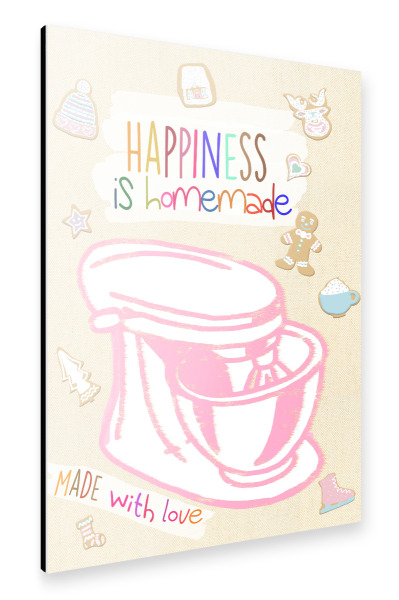 Alu-Dibond "Happiness is homemade XMAS" 30x20 cm artboxONE