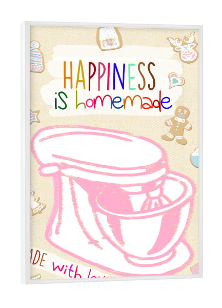 Poster mit weißem Rahmen "Happiness is homemade XMAS" artboxONE - Typografie,Liebe,Für Mama,Lustig