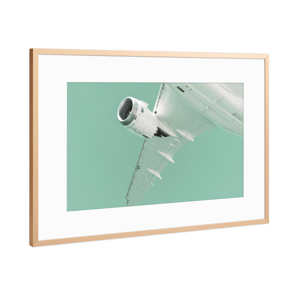 Poster mit Rahmen Kupfer "Flugzeugflügel" artboxONE - Für Papa