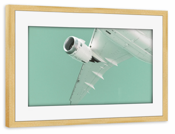 Poster mit Rahmen kiefer "Flugzeugflügel" artboxONE - Für Papa