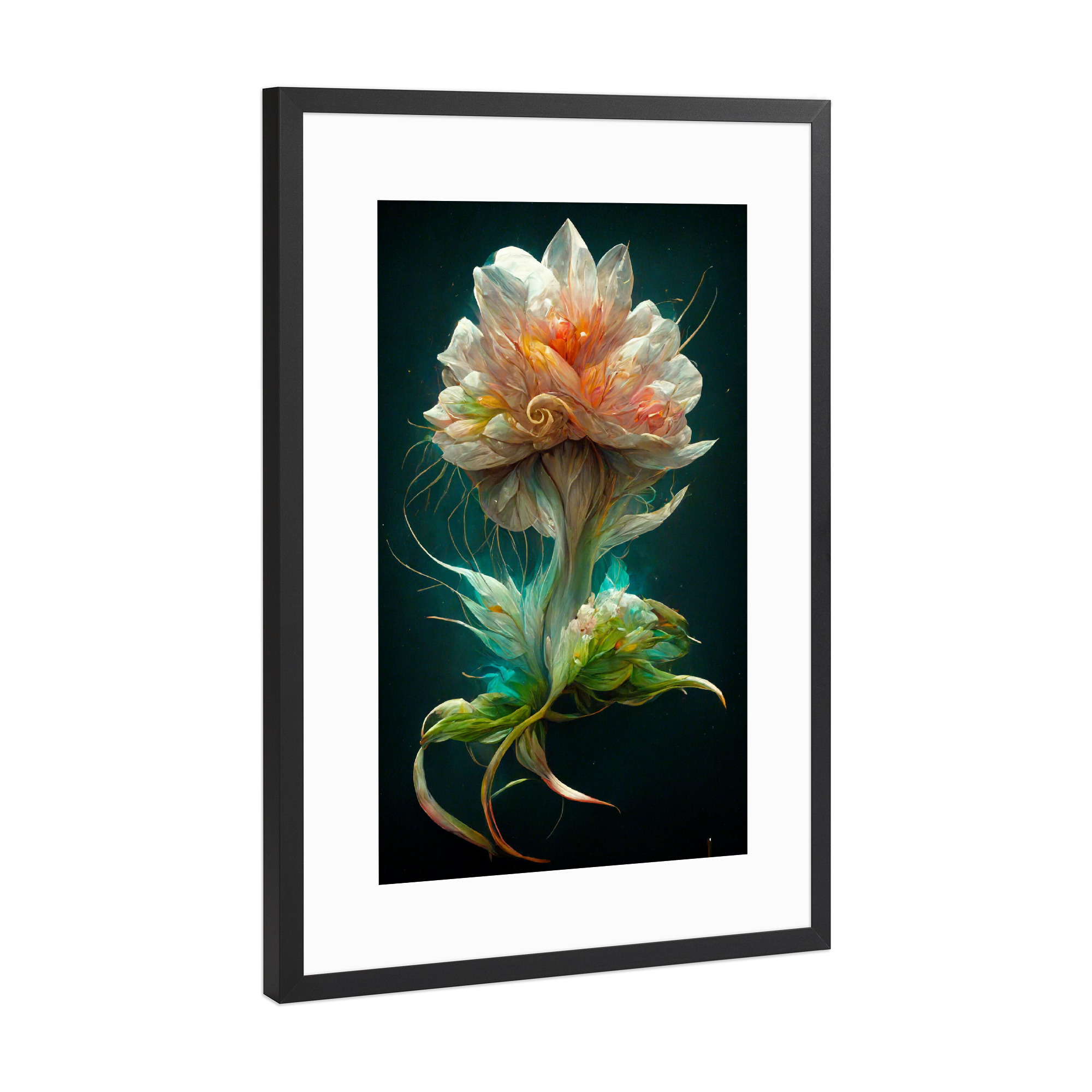 Poster mit Rahmen Schwarz (Metallic) "Schöner Blumentraum" artboxONE - Natur,Floral,Abstrakt,Weihnachten,Für Mama