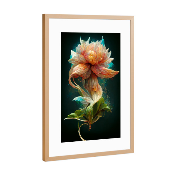 Poster mit Rahmen Kupfer "Blume aus einem Traum" artboxONE - Natur,Floral,Abstrakt,Weihnachten,Für Papa