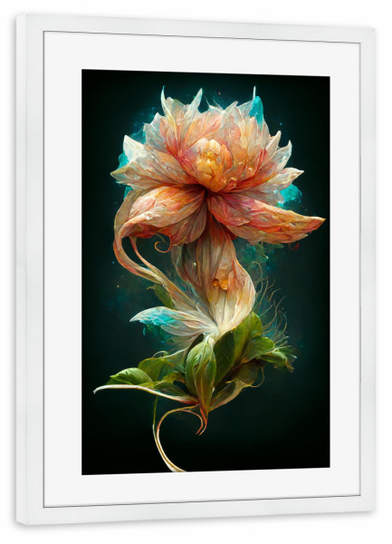 Poster mit Rahmen weiß "Blume aus einem Traum" artboxONE - Natur,Floral,Abstrakt,Weihnachten,Für Papa