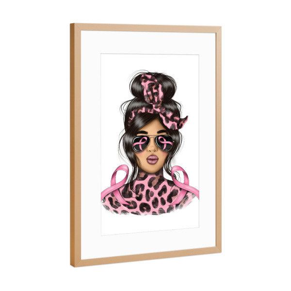 Poster mit Rahmen Kupfer "Wir tragen Pink Messy Bun" artboxONE - Floral,Abstrakt,Fashion,Für Mama,Festivals