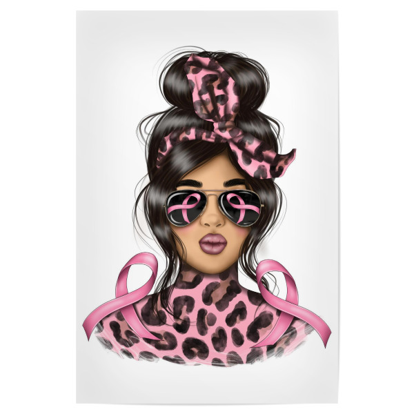 Poster 30x20 cm "Wir tragen Pink Messy Bun" artboxONE - Floral,Abstrakt,Fashion,Für Mama,Festivals