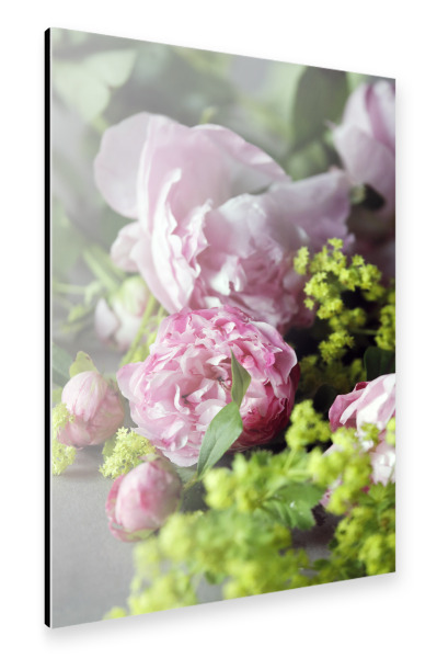 Alu-Dibond "Rosa Pfingstrosen Blumenstrauß" 30x20 cm artboxONE