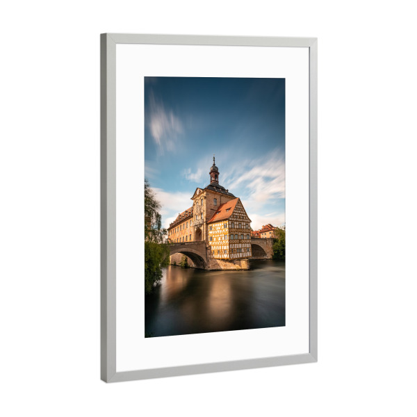 Poster mit Rahmen Silber "Bamberg Rathaus" artboxONE - Städte,Architektur