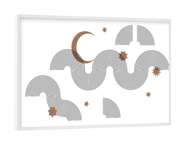 Poster mit weißem Rahmen "Wolken in der Nacht" artboxONE - Natur,Abstrakt