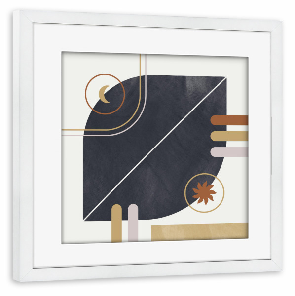 Poster mit Rahmen weiß "Geometrische Formen" artboxONE - Abstrakt,Geometrie