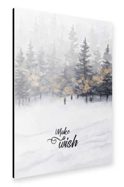 Alu-Dibond "Winterwald - make a wish" 30x20 cm artboxONE